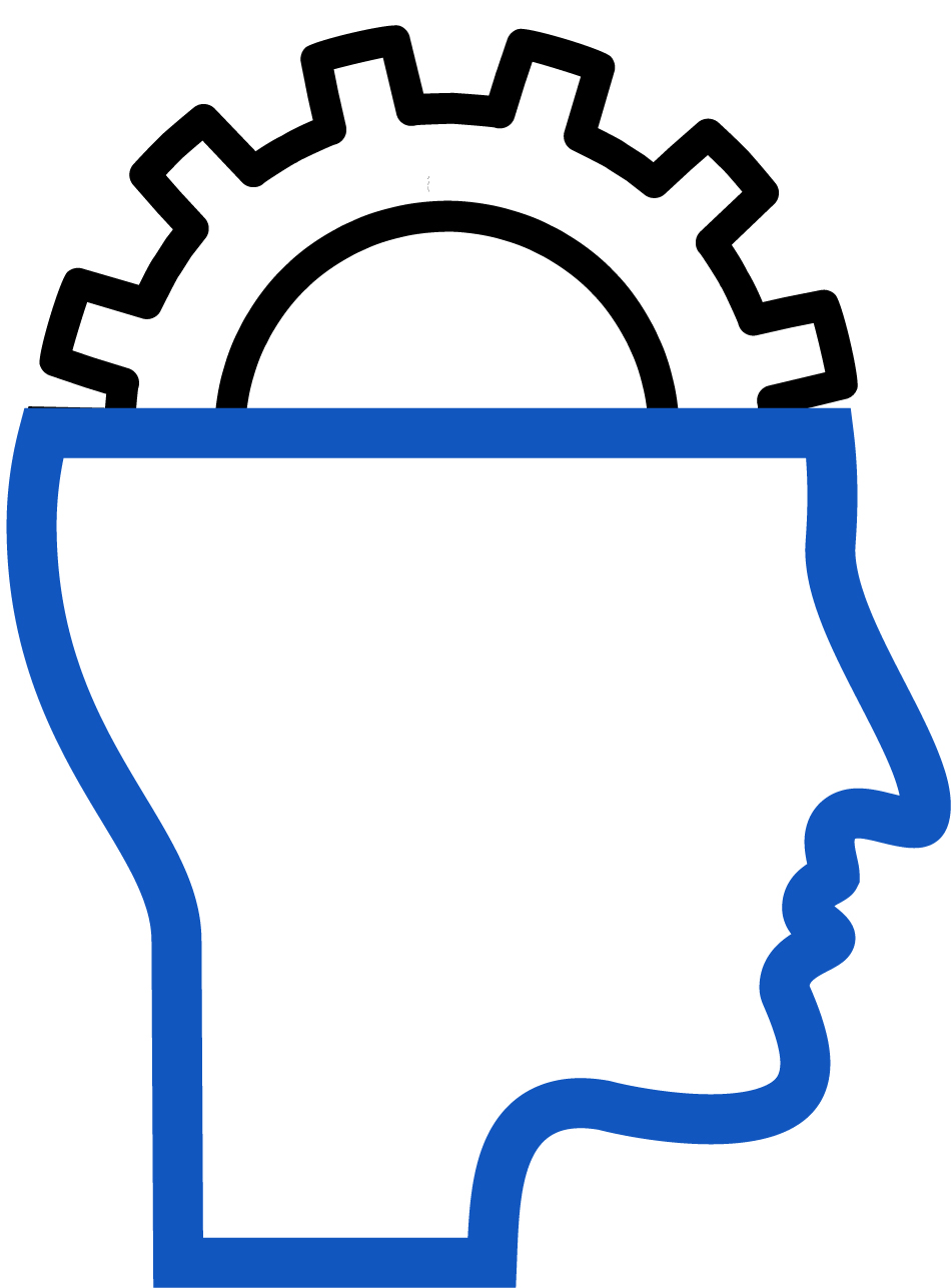Head with exposed gear for a brain