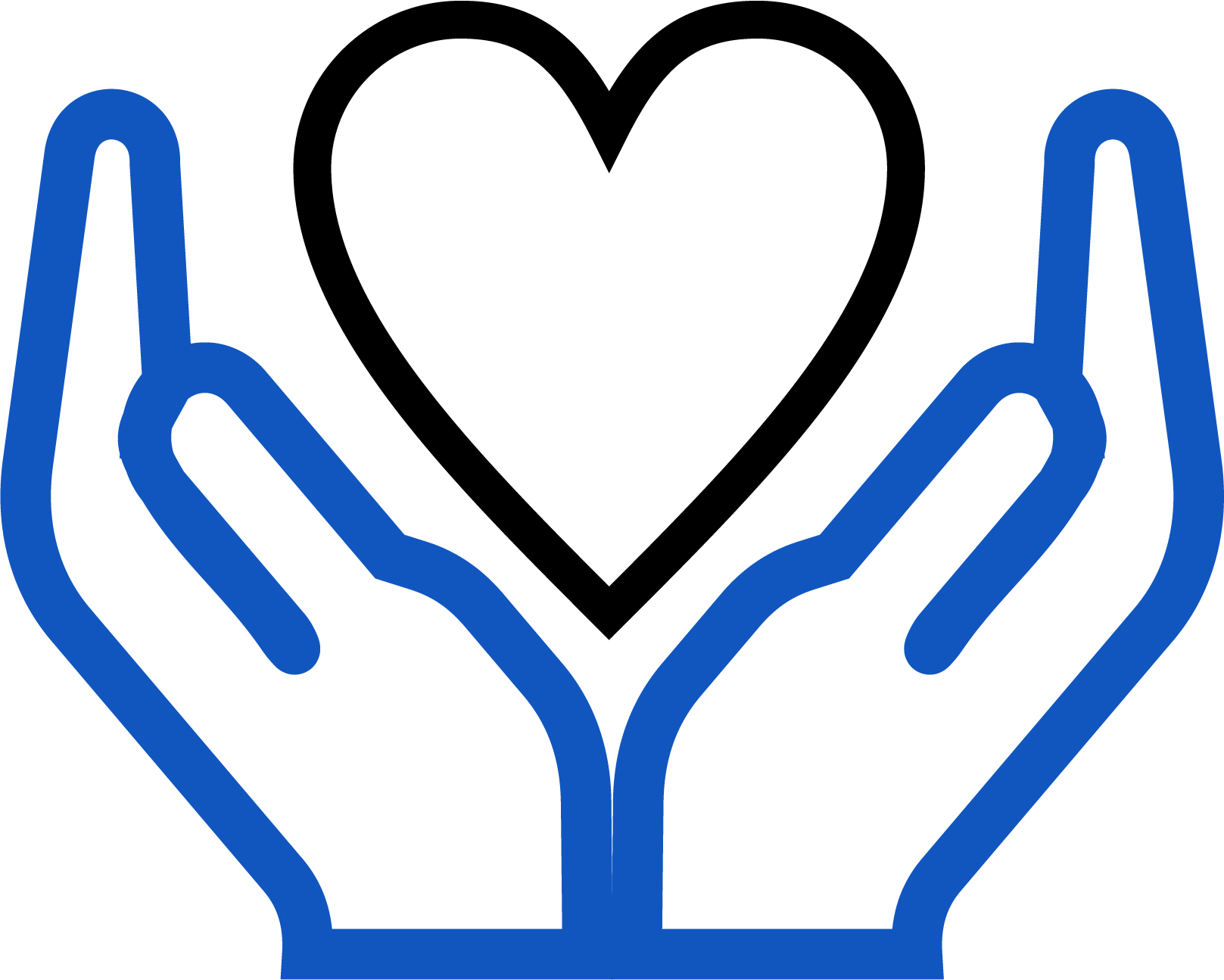 Hands holding a heart icon